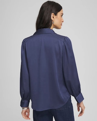 Pleated Satin Blouse click to view larger image.