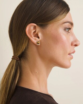 Tiger's Eye Stud Earrings