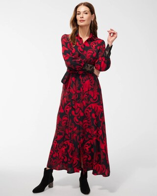 Twill Lace Cuff Shirt Dress