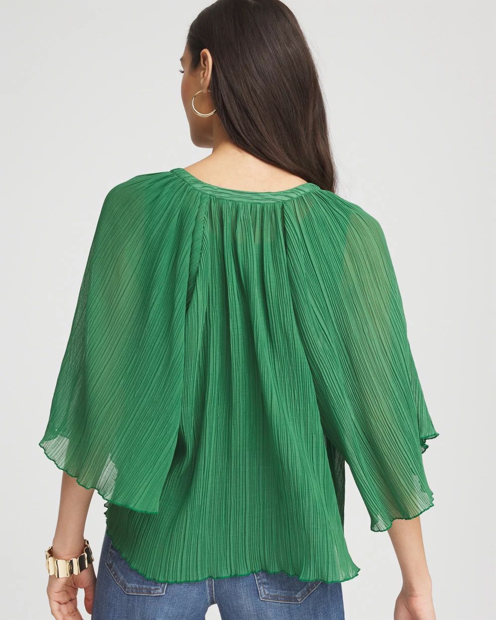 Textured Pleated Chiffon Blouse click to view larger image.