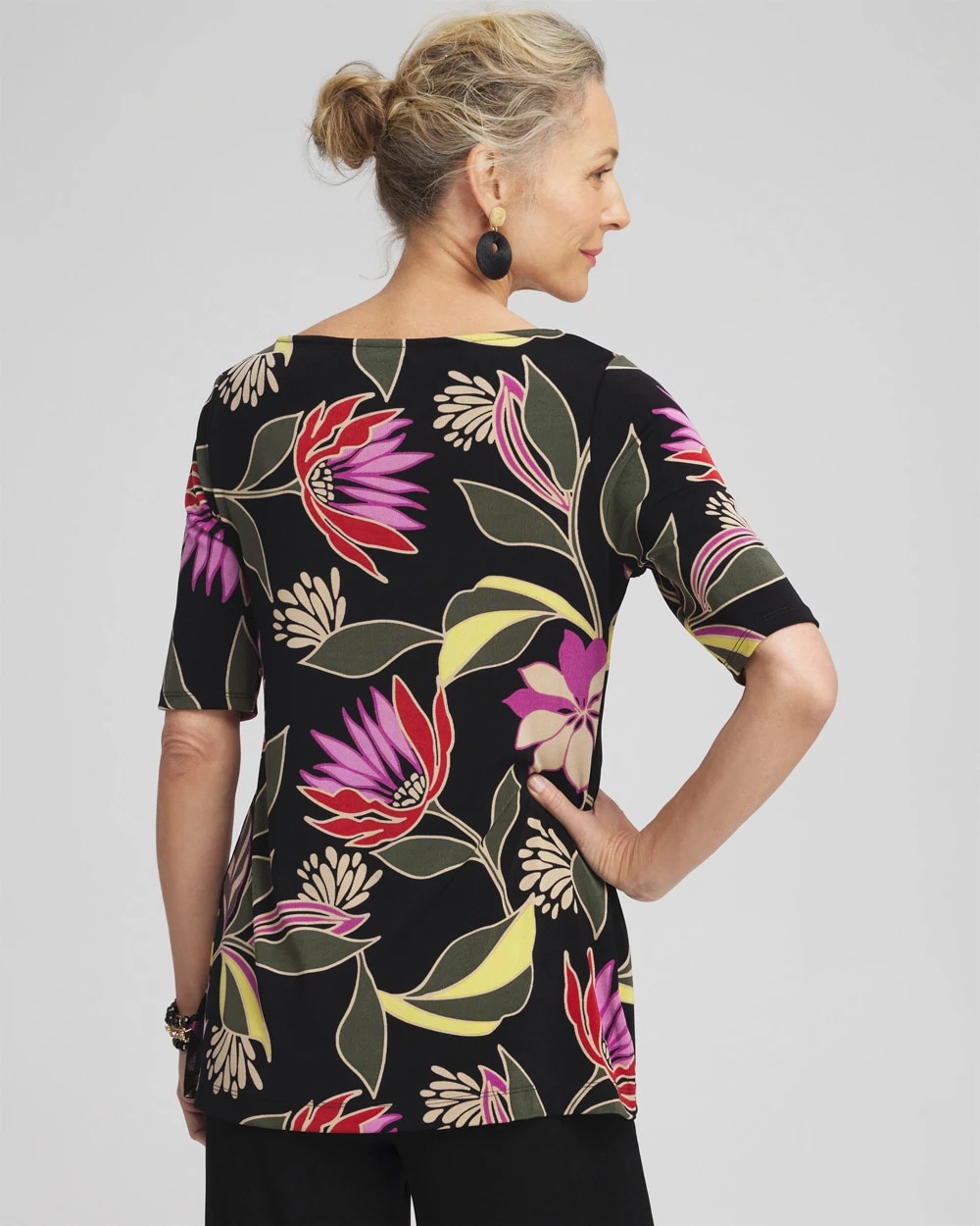 Travelers™ Floral Boat Neck Top