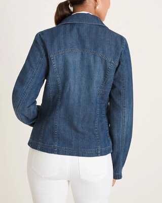 Herringbone Denim Moto Jacket
