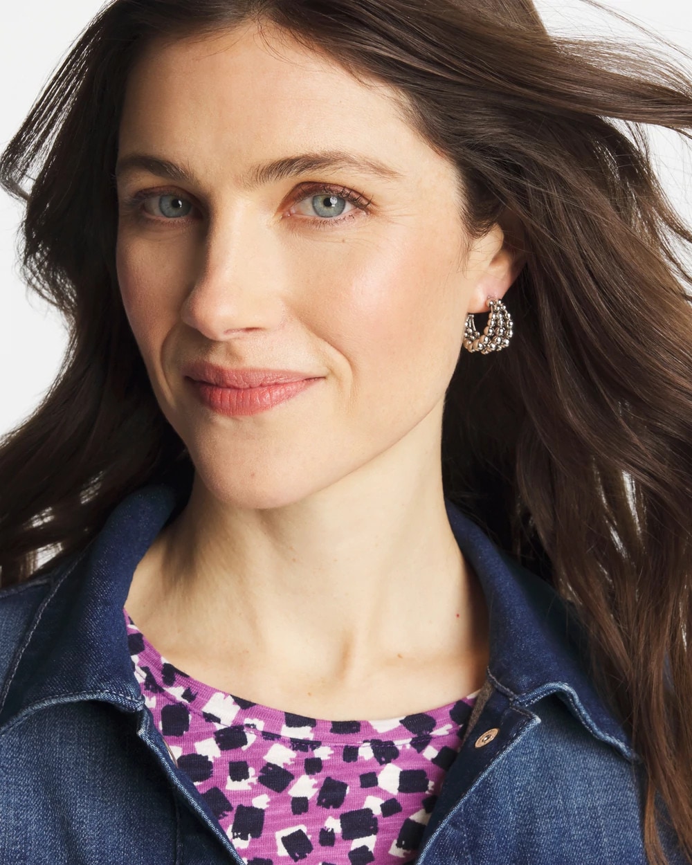 Silver Beaded Mini Hoop Earrings