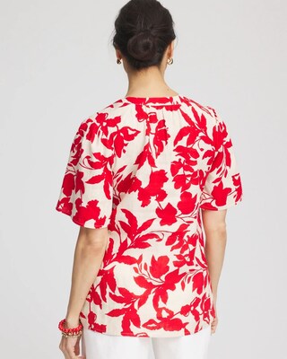 Floral Linen Popover Shirt click to view larger image.