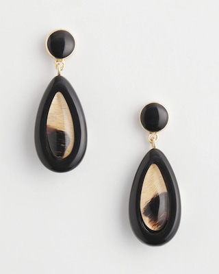 Teardrop Animal Hair On Leather Earrings