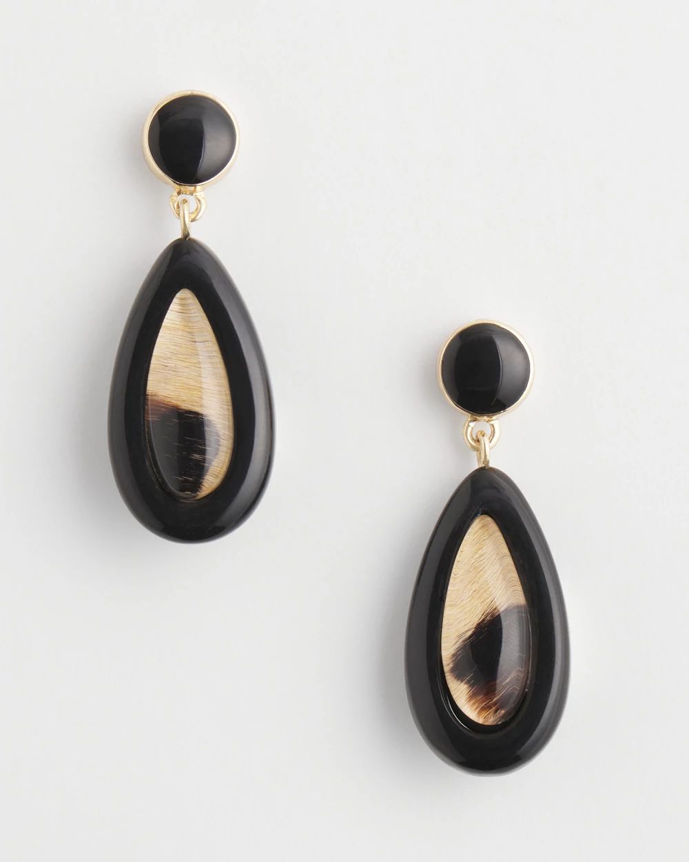 Teardrop Animal Hair On Leather Earrings