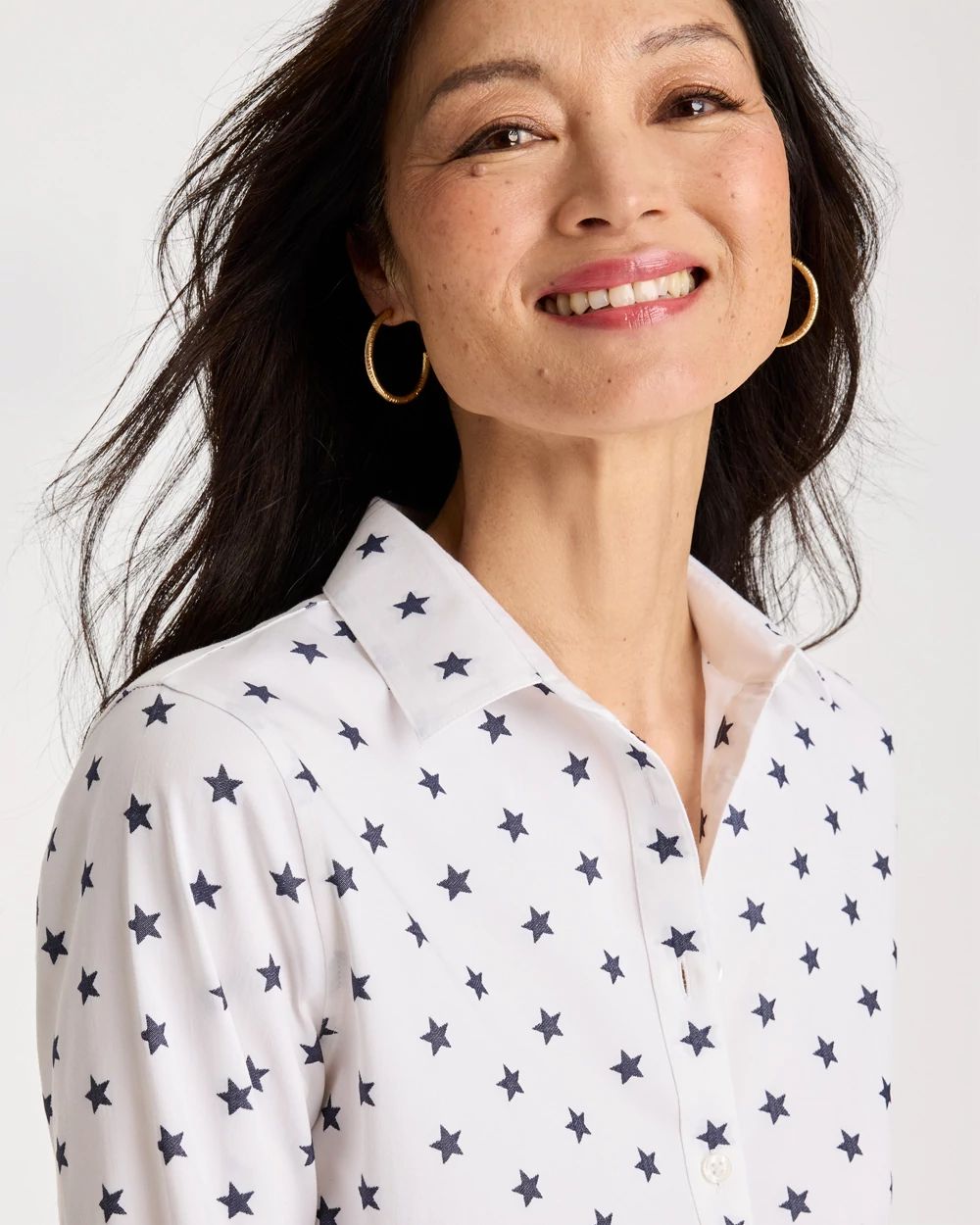 No Iron™ Stretch Jacquard Stars Shirt