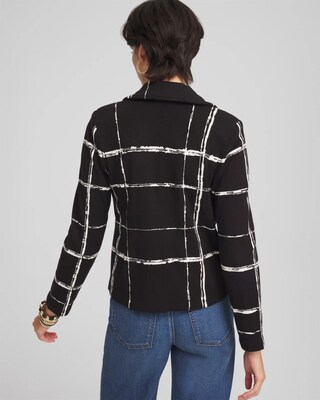 Cropped Double-Breasted Sweater Blazer
