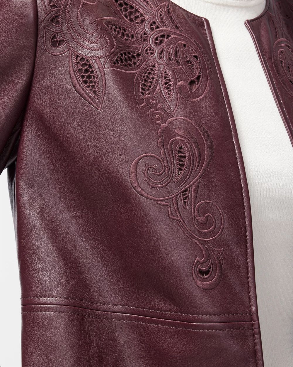 Faux Leather Cutwork Topper