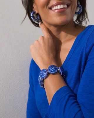Blue Resin Stretch Bracelet