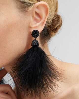 Feather Drop Earrings