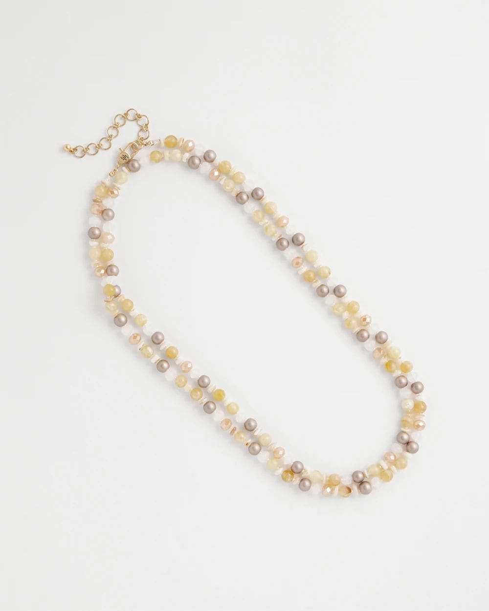 Neutral Long Layering Necklace click to view larger image.