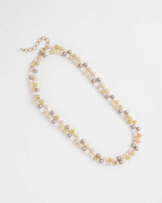 Neutral Long Layering Necklace click to view larger image.