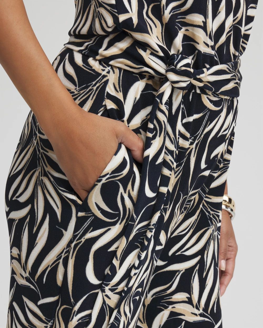 Travelers™ Leaves Belted Jumpsuit click to view larger image.