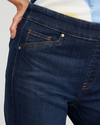 Pull-On Wide Leg Cropped Jeans click to view larger image.