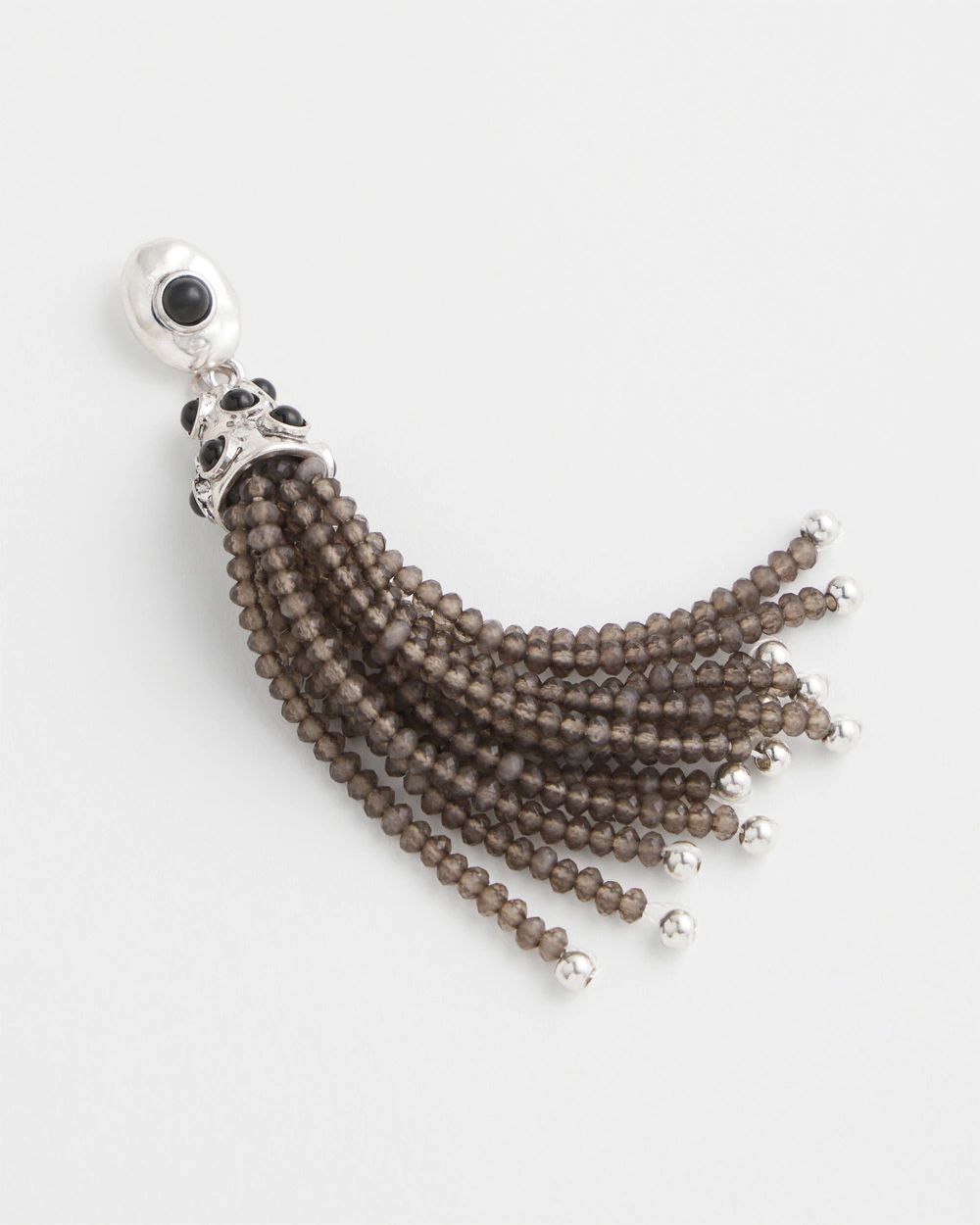 Black & Silver Tassel Drop Earrings