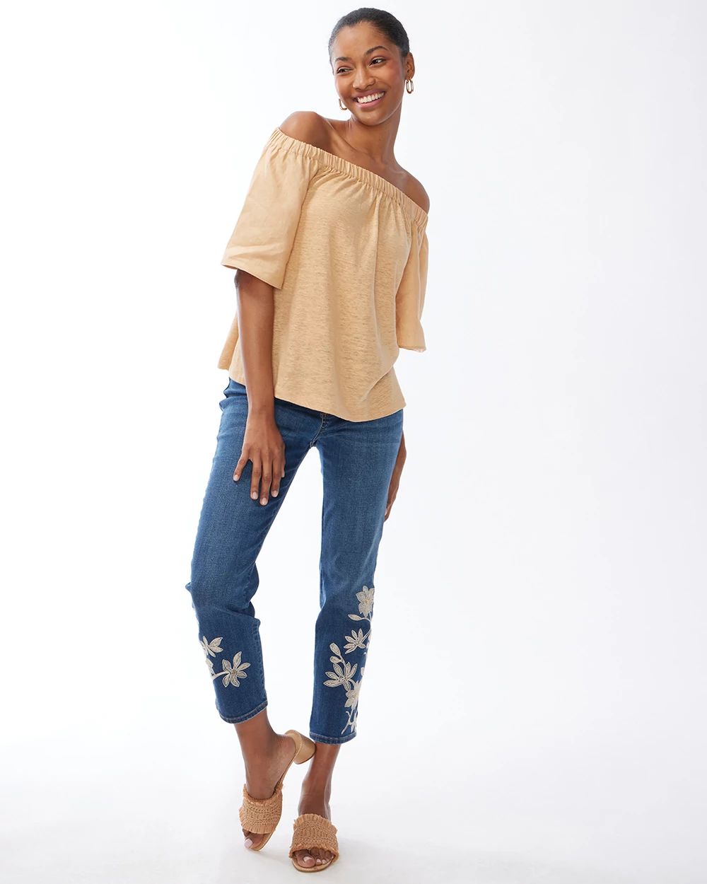 Linen Off-Shoulder Tee