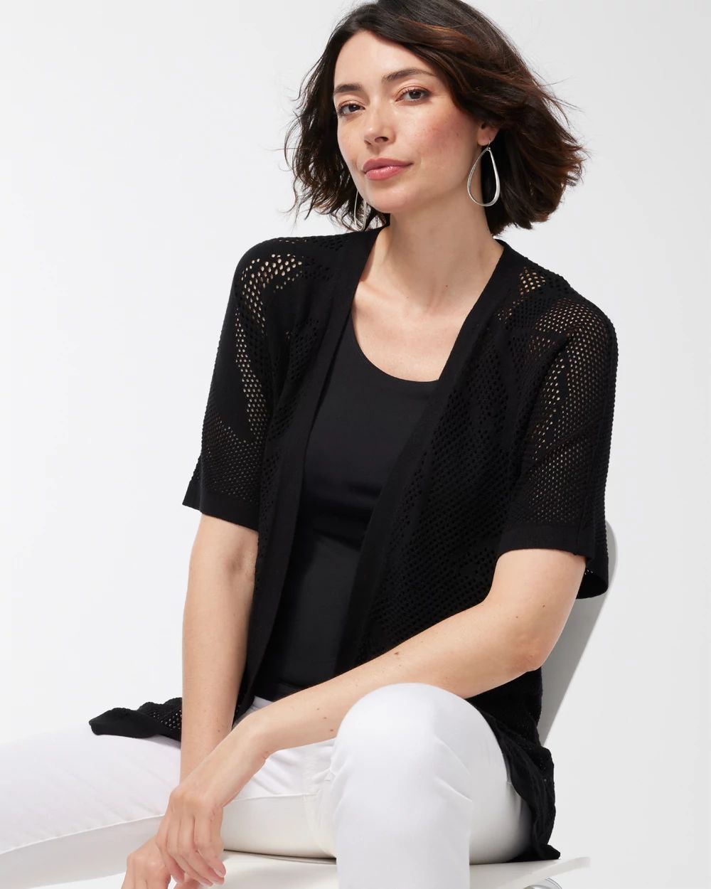 Palm Print Lace Cardigan
