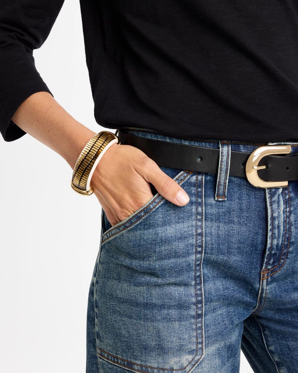 Animal Print Golden Hinge Bracelet click to view larger image.