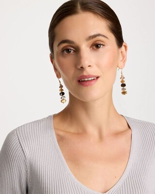 Tri-Tone Linear Drop Earrings click to view larger image.