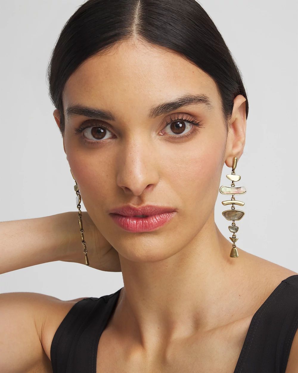 Lip Shell Linear Earrings
