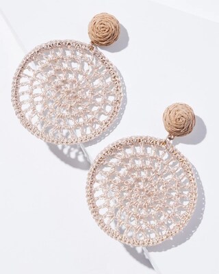 Crochet Drop Hoop Earrings