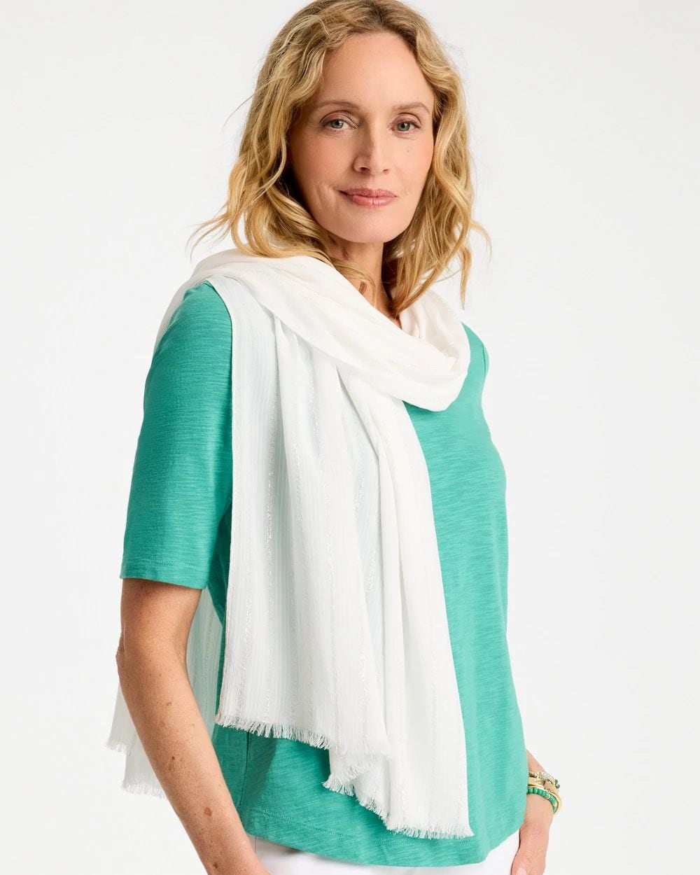 Satin Metallic Oblong Scarf click to view larger image.
