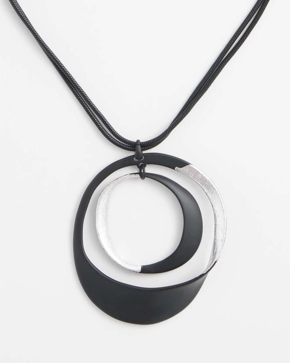 Silver-tone Circle Pendant Necklace