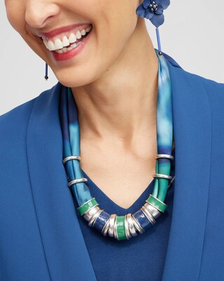 Adjustable Satin Scarf Necklace