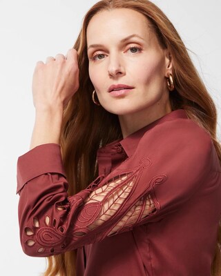Poplin Cutwork Sleeve Shirt