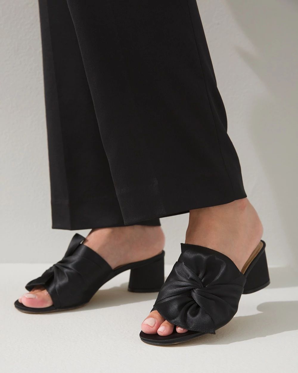 Black Satin Slides