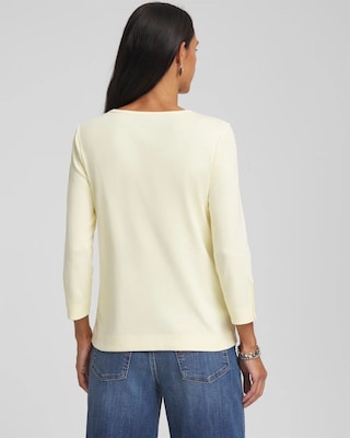 Pima Cotton Crewneck Button Tee click to view larger image.