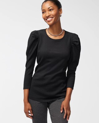 Textured Knit Romance Sleeve Tee