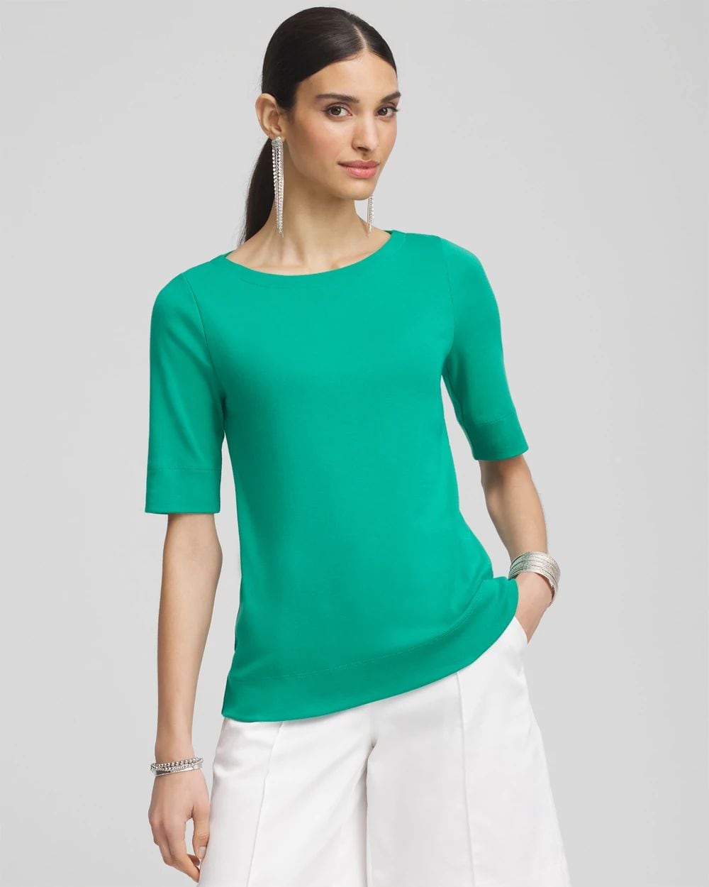 Pima Cotton Bateau-Neck Tee