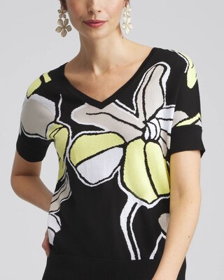 Floral Dolman Pullover Sweater