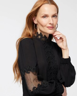 Black Label Lace Trim Top
