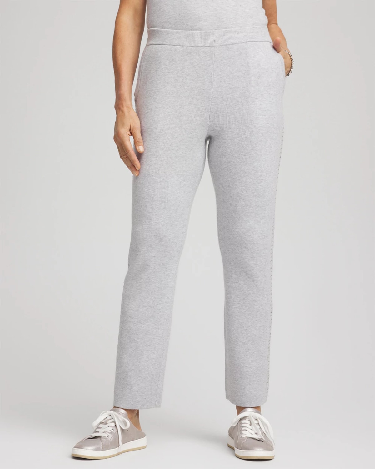 Chico's Luxe Diamante Pants In Gray In Gray