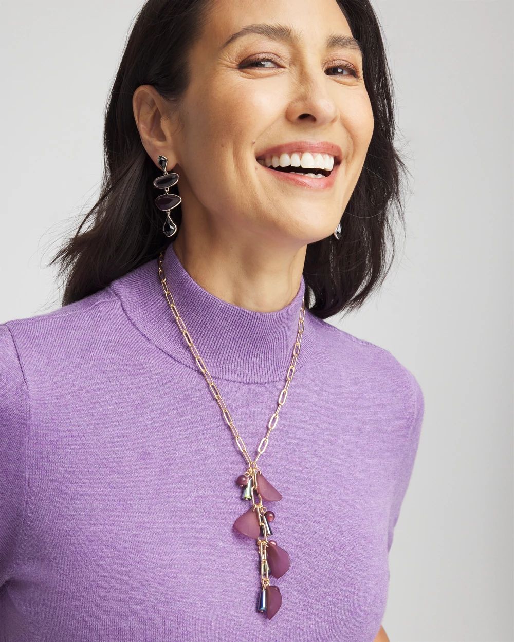 Double Strand Violet Bead Necklace