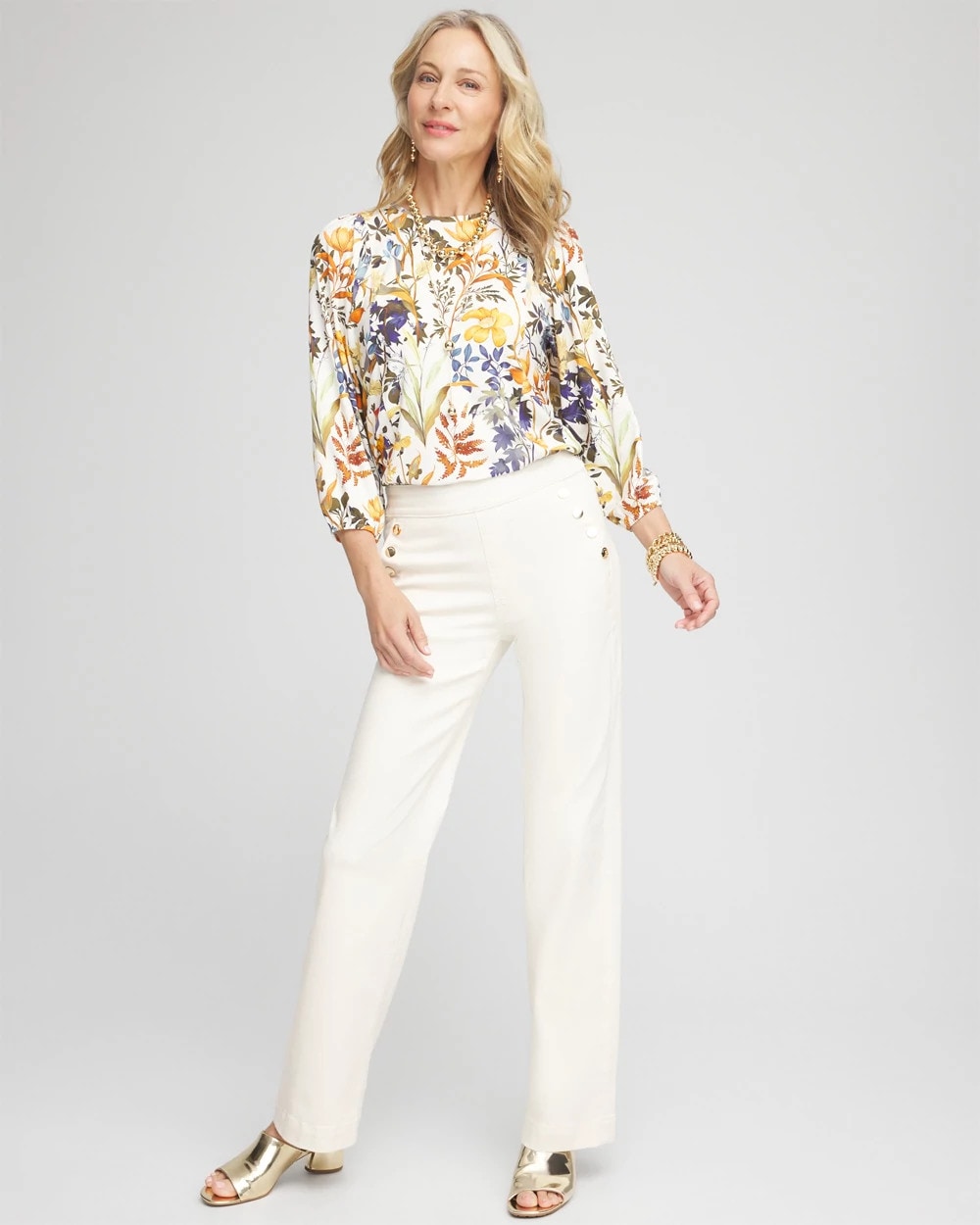 Pull-On Wide Leg Ankle Jeans