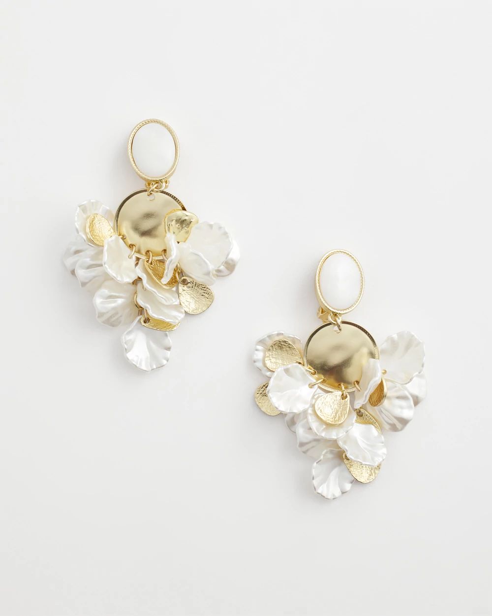Antique Gold & Seashell Chandelier Earrings