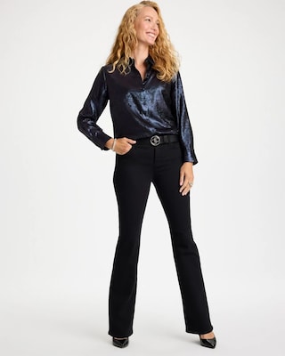 Chiffon Collared Long-Sleeve Tunic click to view larger image.