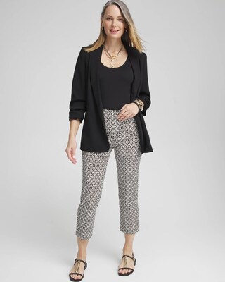 Juliet Tile Print Straight Cropped Pants