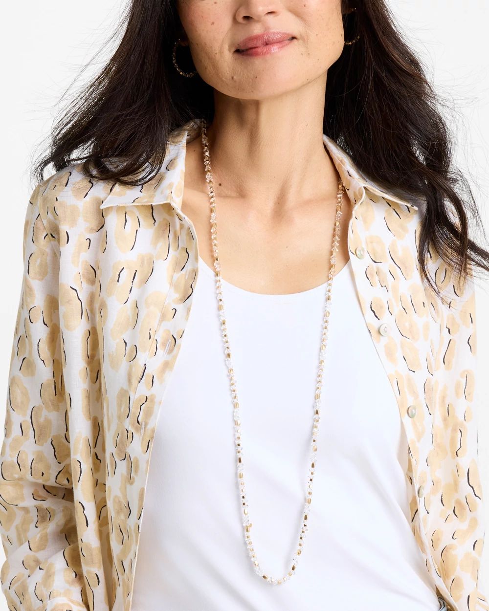 Sea Foam Long Single-Strand Necklace