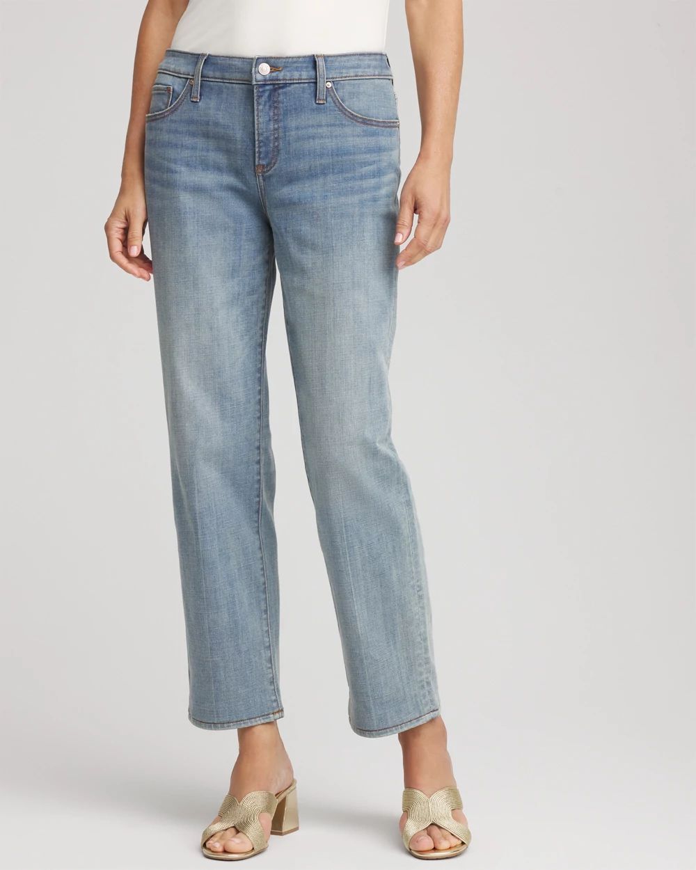 Girlfriend Straight Ankle Jeans