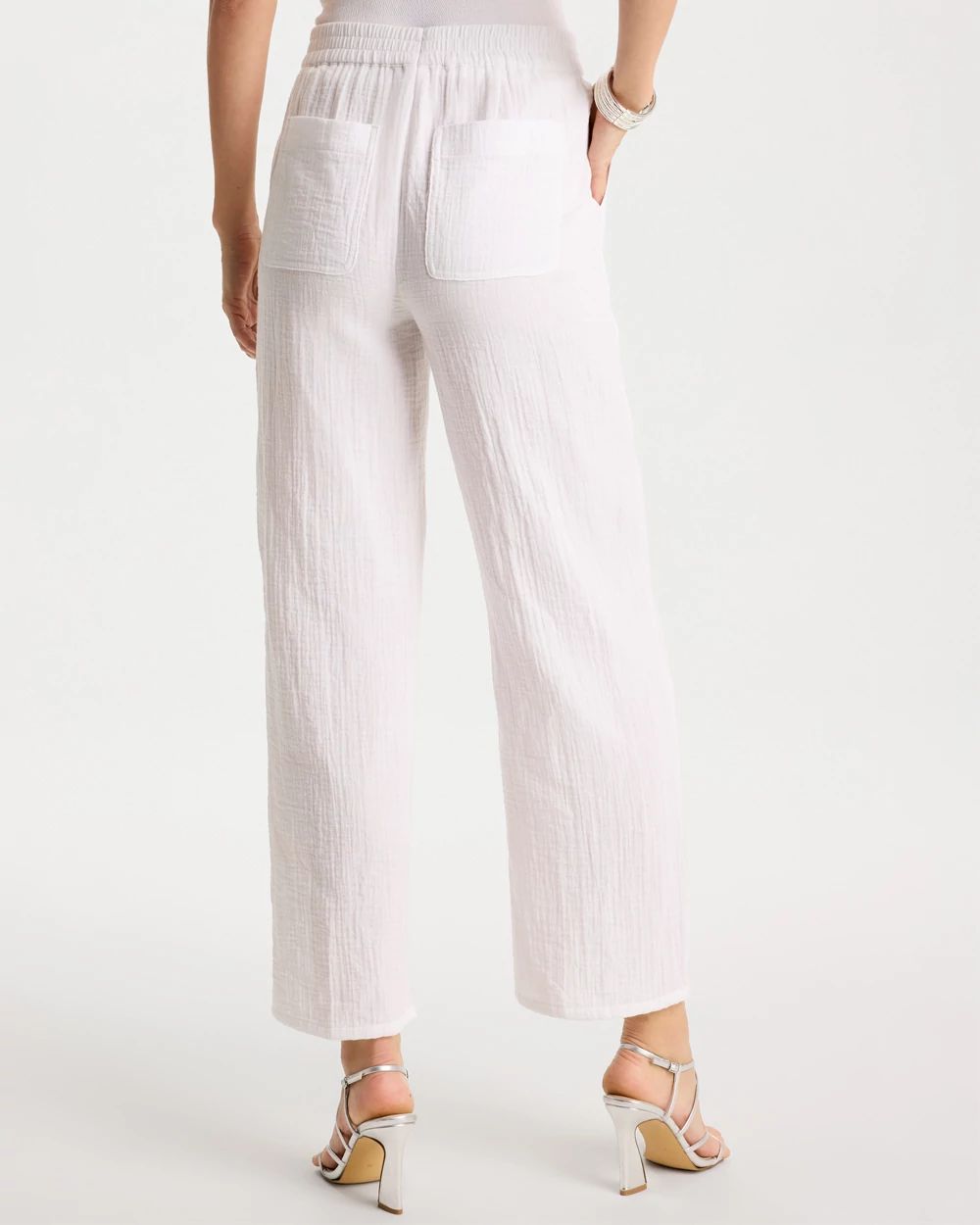 Cotton Gauze Tapered Crop Pant click to view larger image.