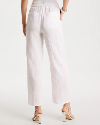 Cotton Gauze Tapered Crop Pant click to view larger image.