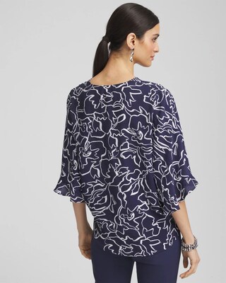 Ecovero™ Tie-Front Frill Sleeve Blouse click to view larger image.