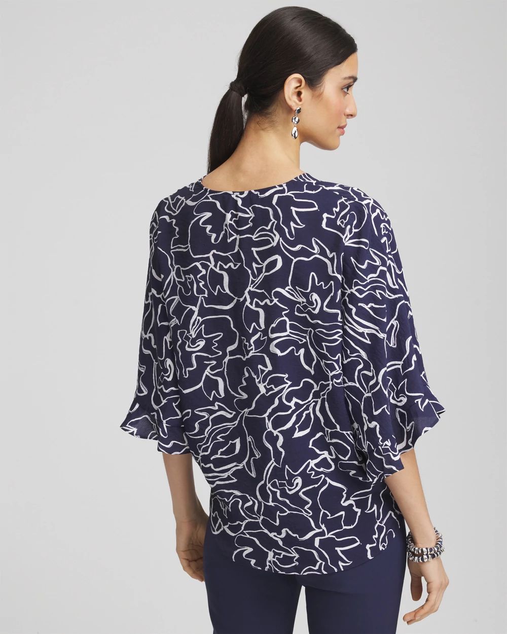 Ecovero™ Tie-Front Frill Sleeve Blouse