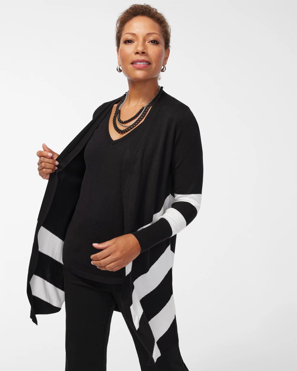 Striped Maxi Cardigan Sweater