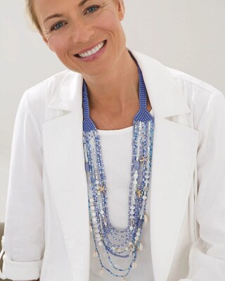 Long Multistrand Beaded Necklace